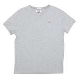 TOMMY HILFIGER Womens Grey Short Sleeve Crew Neck T-Shirt M Cotton Classic