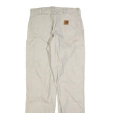 CARHARTT Mens Cotton Blend Beige Relaxed Straight Trousers W34 L34 Workwear