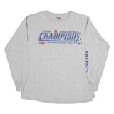 NFL Mens Grey 2009 AFC Champions Long Sleeve Crew Neck Cotton T-Shirt L