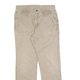 CARHARTT Mens Cotton Blend Beige Relaxed Straight Trousers W32 L32 Workwear