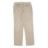 CARHARTT Mens Cotton Blend Beige Relaxed Straight Trousers W32 L32 Workwear