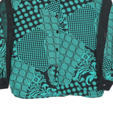 DALIA Womens Black & Turquoise Printed Polyester Blend Shirt M Long Sleeve