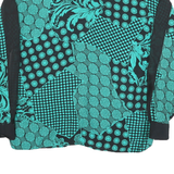 DALIA Womens Black & Turquoise Printed Polyester Blend Shirt M Long Sleeve