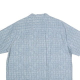 LL BEAN Mens Blue Printed Cotton Shirt L Casual Vacation Wear Summer