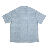 LL BEAN Mens Blue Printed Cotton Shirt L Casual Vacation Wear Summer