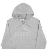 PUMA Mens Grey Hoodie S Cotton Blend Pullover Sweatshirt Sports Casual