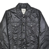 LEVI'S Mens Black Button Jacket M Polyester Blend Plain Casual Classic Stylish