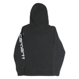 CARHARTT Mens Black Hoodie M Cotton Pullover Drawstring Logo Print