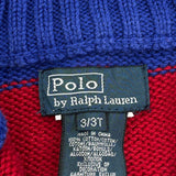 Age 3 Polo By Ralph Lauren Striped 1/4 Zip - 2XS Blue Cotton