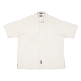 TOMMY HILFIGER Mens White Short Sleeve Shirt L Cotton Blend Casual Classic