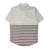 Tommy Hilfiger Striped Short Sleeve Shirt - Small White Cotton