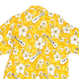 IN GEAR Mens Yellow Hawaiian Rayon Shirt M Floral Guitar Print Summer Casual
