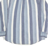 FADED GLORY Mens Blue & White Stripe Cotton Shirt M Casual Button Down