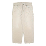 CARHARTT Mens Cotton Blend Beige Regular Straight Trousers W34 L30 Workwear