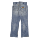 CARHARTT Mens Regular Fit Blue Denim Jeans W32 L29 Casual Cotton Blend Zip