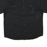 WRANGLER Mens Black Shirt L Cotton Blend Button Front Casual Workwear