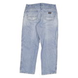 DICKIES Mens Relaxed Blue Denim Light Jeans W34 L29 Classic Cotton Blend Zip