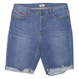 TOMMY HILFIGER Womens Denim Blue Casual Shorts M W36 Frayed Hem