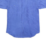 TENDENZA Mens Blue Short Sleeve Shirt L Casual Summer Button Pocket