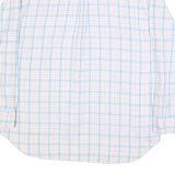 BODER Mens White & Blue Check Shirt XL Linen Casual Lightweight