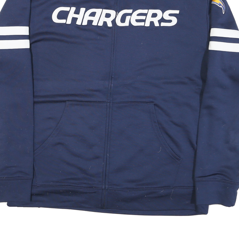 NFL Mens Navy Blue Chargers Zip Jacket Polyester Blend L Sportswear Trackwear