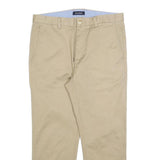 NAUTICA Mens Regular Fit Beige Cotton Blend Trousers W30 L24 Classic Zip Closure