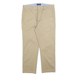 NAUTICA Mens Regular Fit Beige Cotton Blend Trousers W30 L24 Classic Zip Closure