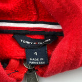 Age 4 Tommy Hilfiger Hoodie - XS Red Cotton