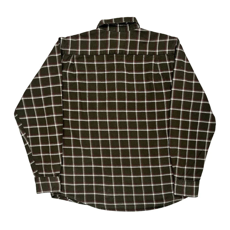 Wrangler Checked Flannel Shirt - Medium Green Cotton