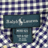 Age 10-12 Ralph Lauren Checked Shirt - Medium Navy Cotton