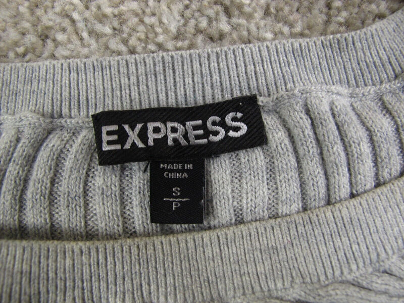 Express Womens Asymmetrical Knitted Sweater Long Sleeves Gray Black Size S/P