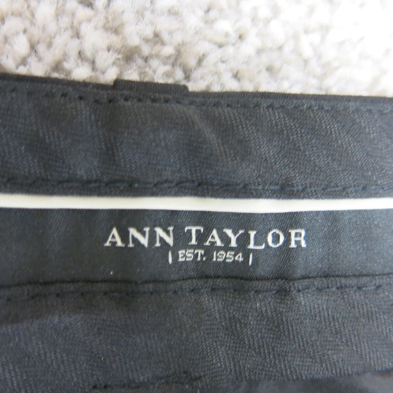 Ann Taylor Womens Wide Leg Dress Pant High Rise Modern Logo Black Size 6