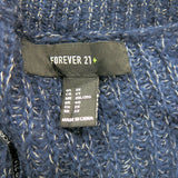 Forever 21 Womens Knitted Pullover Sweater V Neck Long Sleeves Blue Size 2X