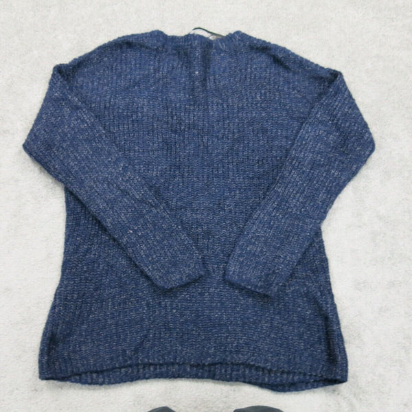 Forever 21 Womens Knitted Pullover Sweater V Neck Long Sleeves Blue Size 2X