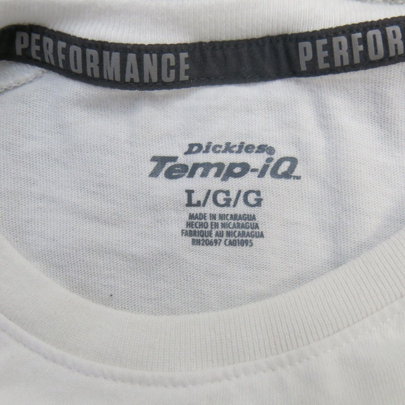 Dickies Shirt Mens Large White Long Sleeve Temp-IQ Performance Crew Neck Tee