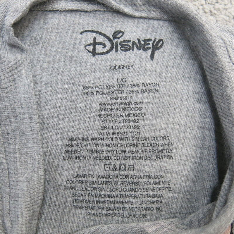 Disney Shirt Womens Large Gray Stitch & Angel Ohana Front Pocket Graphic Tee