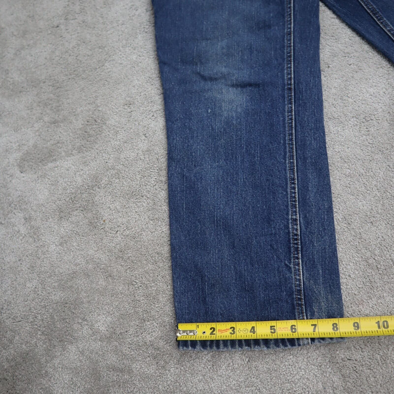 Carhartt Womens Straight Jeans Denim Mid Rise 5 Pockets Stretch Blue Size 34X28