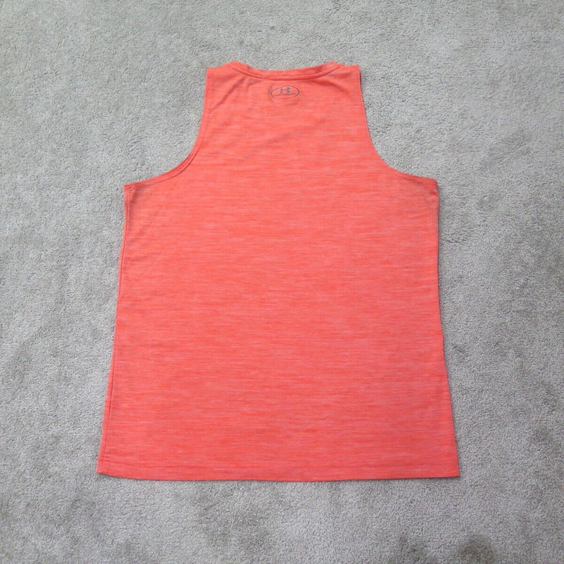 Under Armour Tank Women X Large Orange Heatgear Top Sleeveless Logo Loose Fit