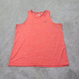 Under Armour Tank Women X Large Orange Heatgear Top Sleeveless Logo Loose Fit