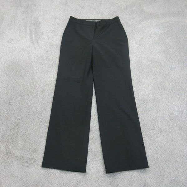 Ann Taylor Womens Wide Leg Dress Pant High Rise Modern Logo Black Size 6