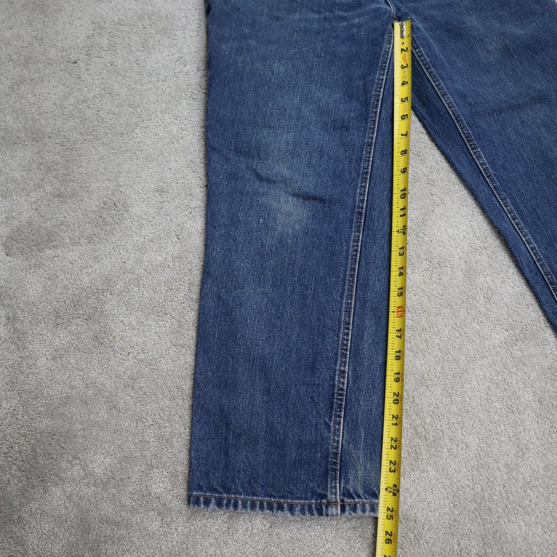 Carhartt Womens Straight Jeans Denim Mid Rise 5 Pockets Stretch Blue Size 34X28