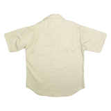 LORD JEFF Mens Cream Short Sleeve Shirt L Polyester Blend Utility Pocket