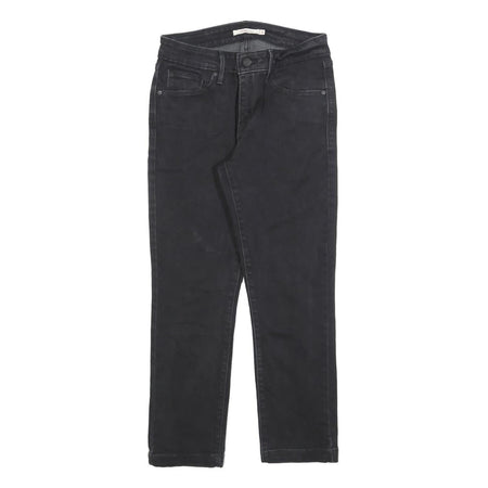LEVI'S Womens Slim Black Denim Skinny Jeans Cotton Blend W27 L25 Classic Zip