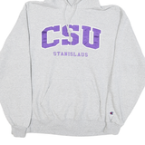 CHAMPION Mens Grey CSU Stanislaus Pullover Hoodie M College Print