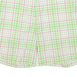 TOMMY HILFIGER Womens Shorts Green & Pink Check S W26 Casual Cotton Blend
