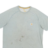 CARHARTT Mens Blue Pocket T-Shirt L Short Sleeve Crew Neck Workwear