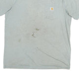CARHARTT Mens Blue Pocket T-Shirt L Short Sleeve Crew Neck Workwear