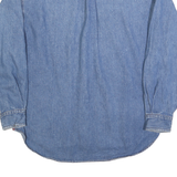 CUTTER & BUCK Mens Blue Denim Cotton Blend Shirt M Button Front Casual