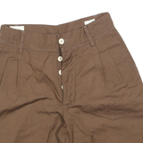 PEOPLE Womens Shorts Brown Casual S W26 Button Fastening Cotton Blend
