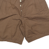 PEOPLE Womens Shorts Brown Casual S W26 Button Fastening Cotton Blend